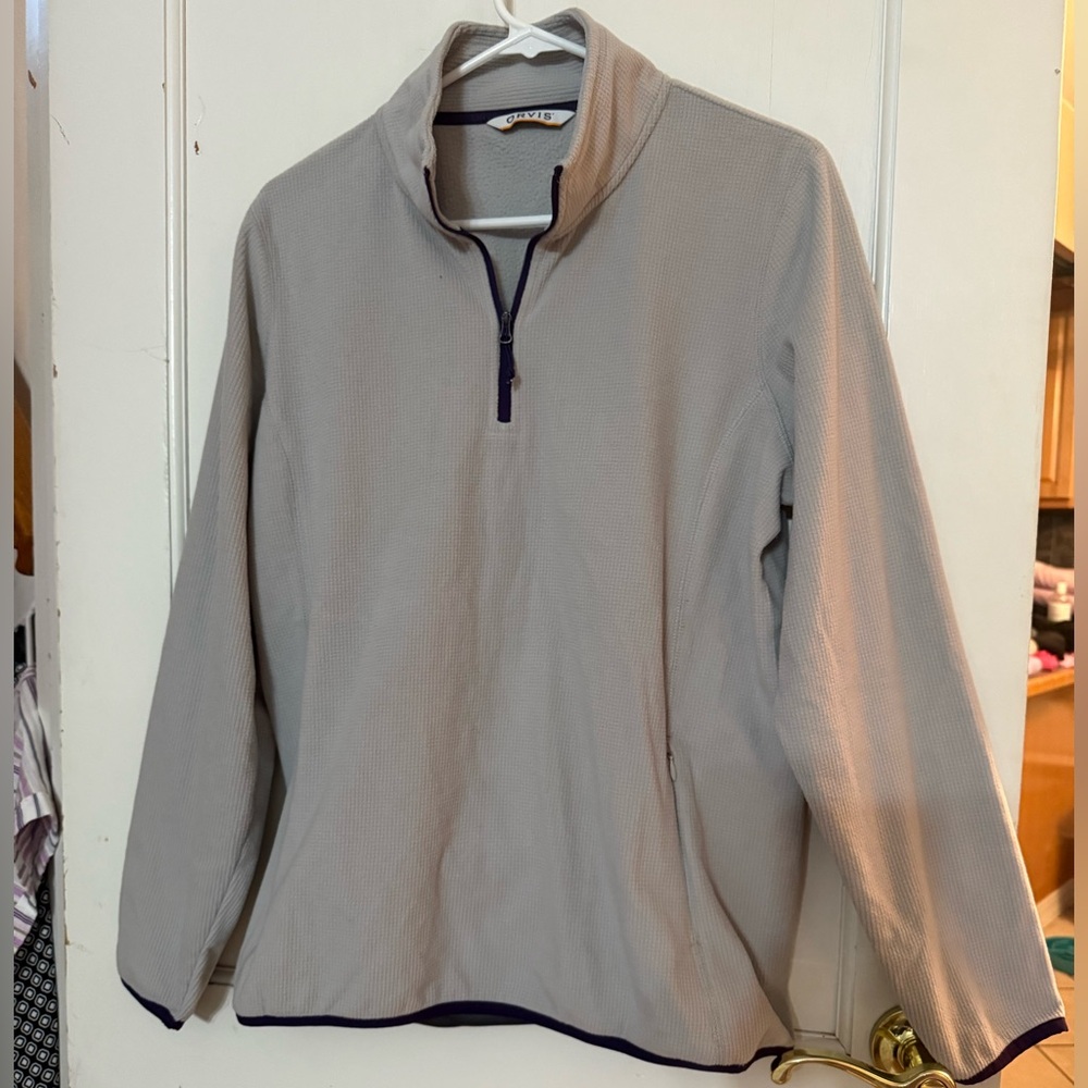 ORVIS light grey fleece quarter zip